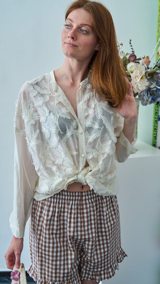 Tensione In - Camicia con applicazioni - ART.S26C106CAMP- Burro