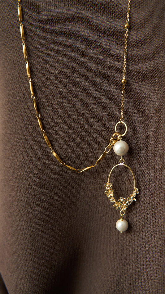 Via Roma - Collana "Ginevra" Bianco - Oro