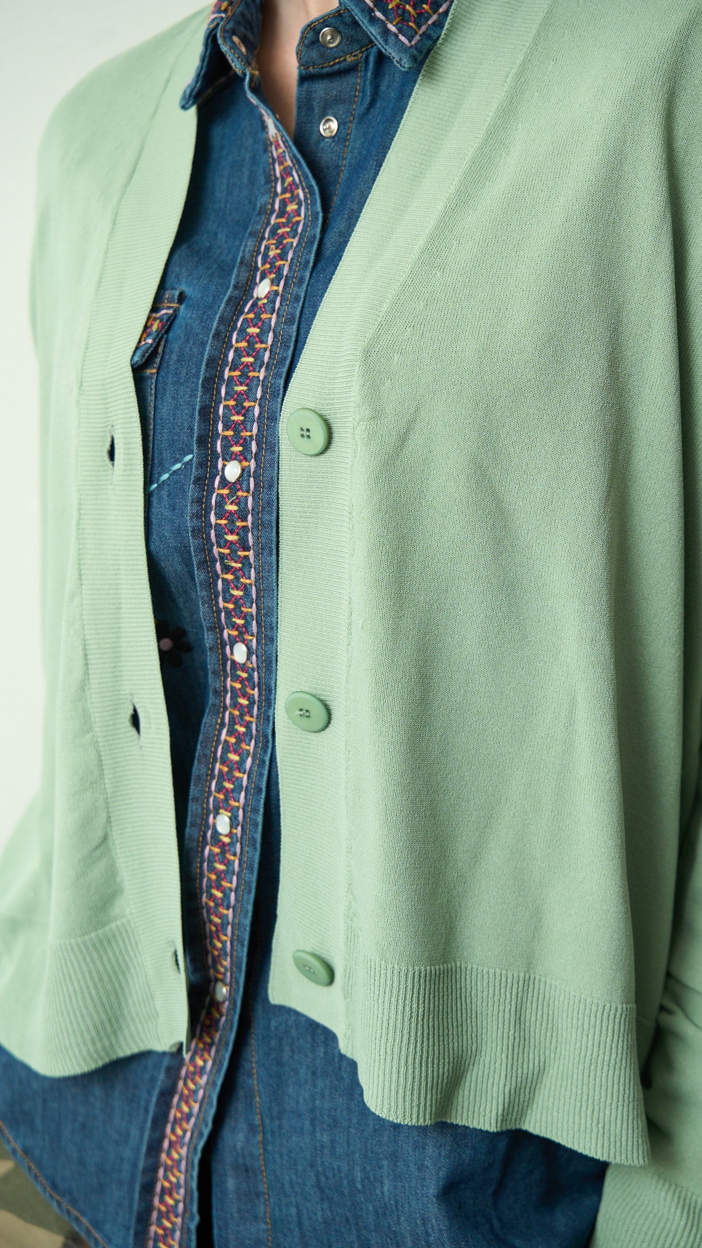 King Kong - Cardigan in viscosa - ART.SP8PA30 Muschio