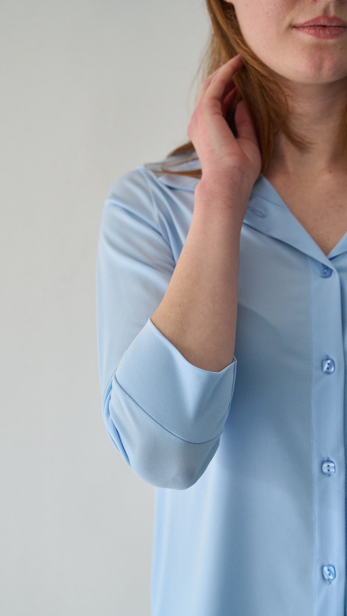 SDB - Camicia spandex con manica tre quarti - ART.4350P Celeste