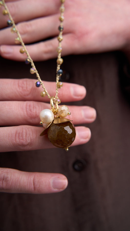 Via Roma - Collana "Baby Beautiful" Blu - Cachi - Trasparente - Marrone Striato - Avorio - Bianco - Oro
