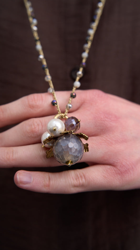 Via Roma - Collana "Baby Beautiful" Blu Cangiante - Grigio - Viola - Oro