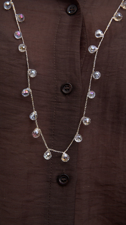 Via Roma - Collana "New Goccia" Oro - Argento - Trasparente