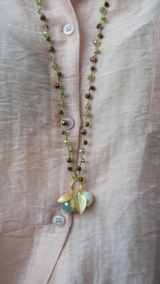 Via Roma - Collana "New Beautiful" Verde - Marrone - Bronzo - Dorato