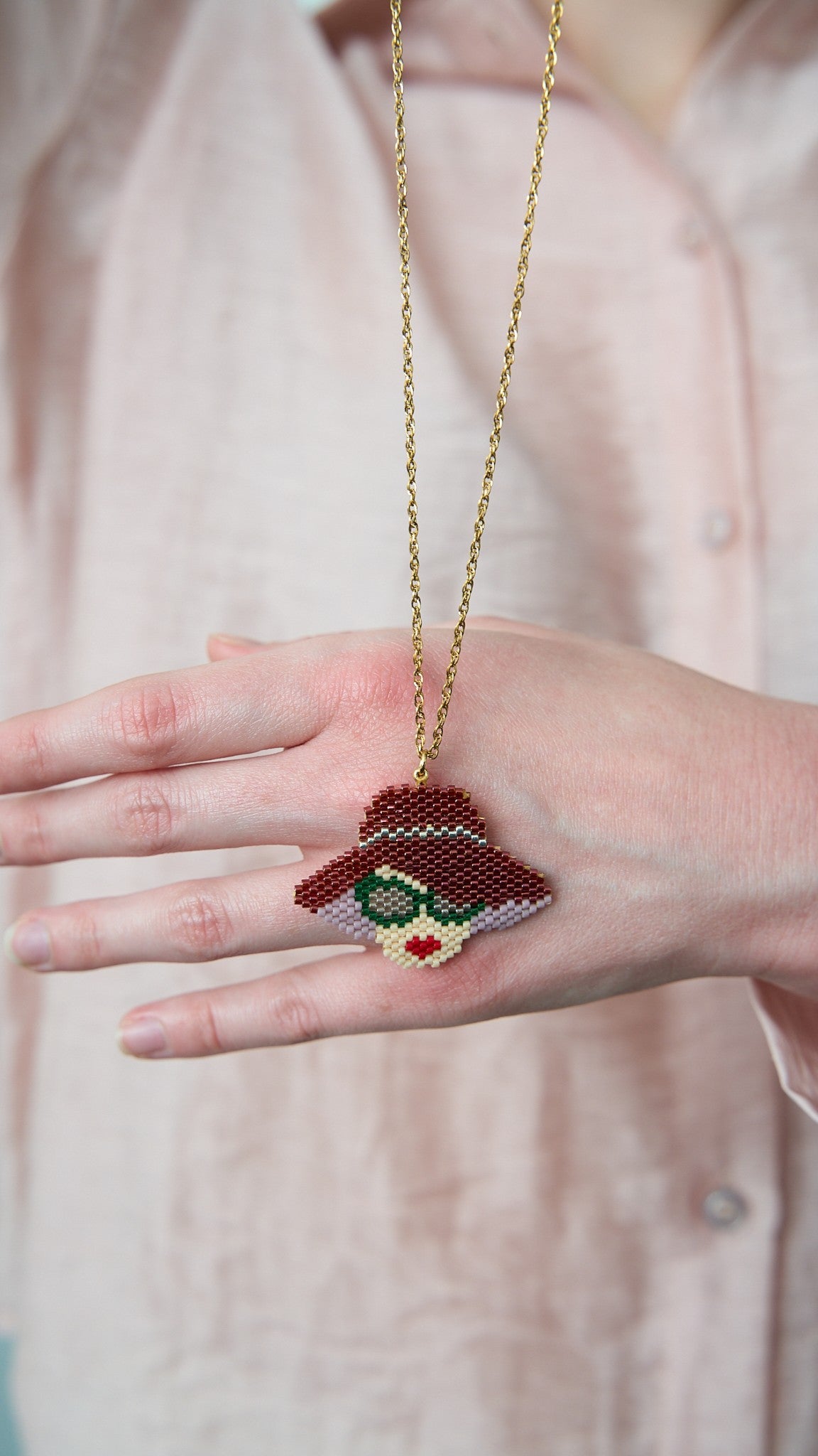 Via Roma - Collana "Signorina" Rosso - Verde - Argento - Burro - Lilla