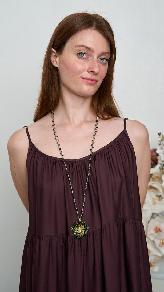 Via Roma - Collana "Anemone" Verde - Blu - Burro - Grigio