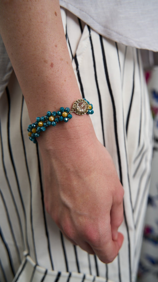 Via Roma - Bracciale "Fiore" Ottanio - Giallo