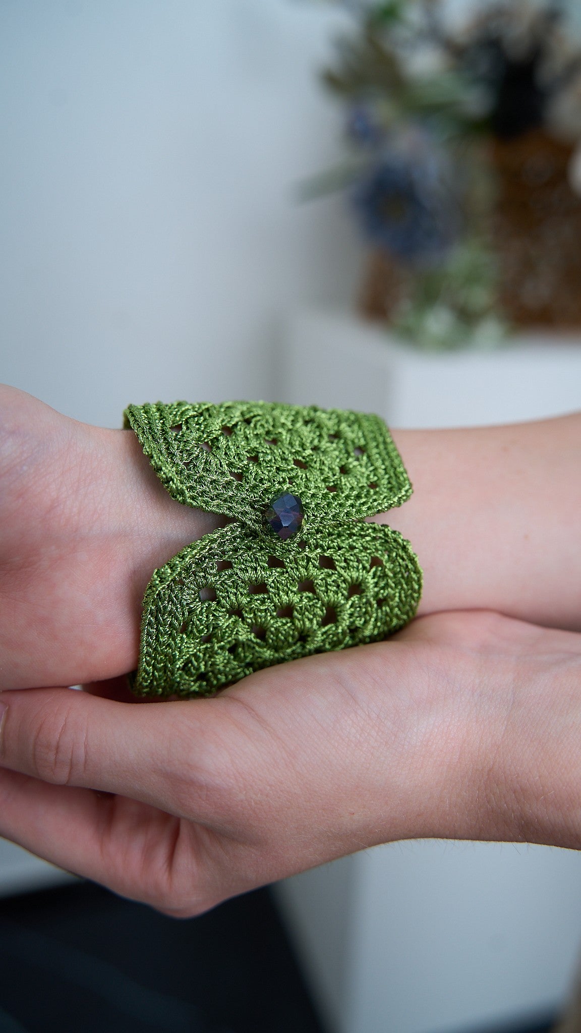 Via Roma - Bracciale "Crochet" Verde