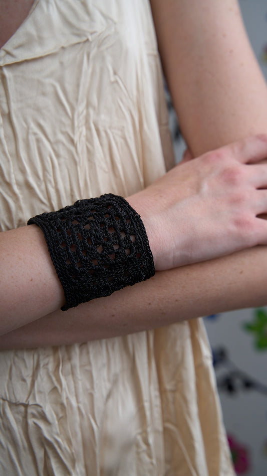 Via Roma - Bracciale "Crochet" Nero