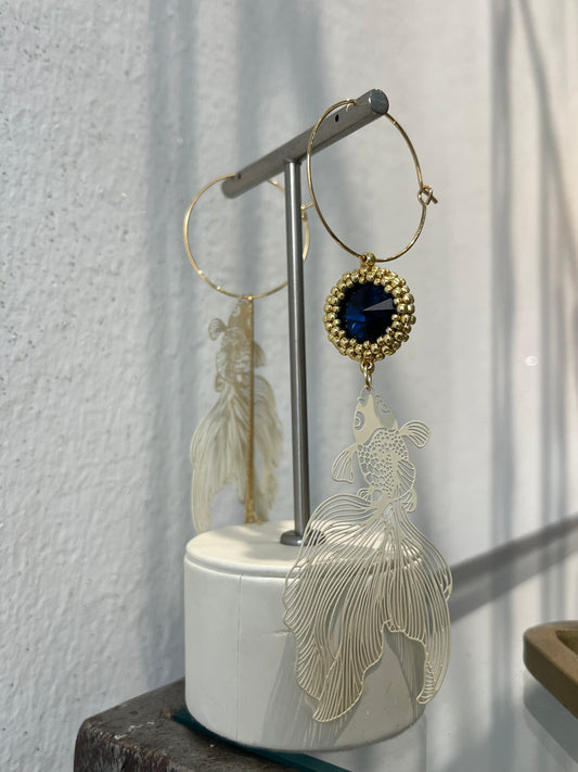 Via Roma - Orecchini "Mix and Match" Burro - Blu - Oro