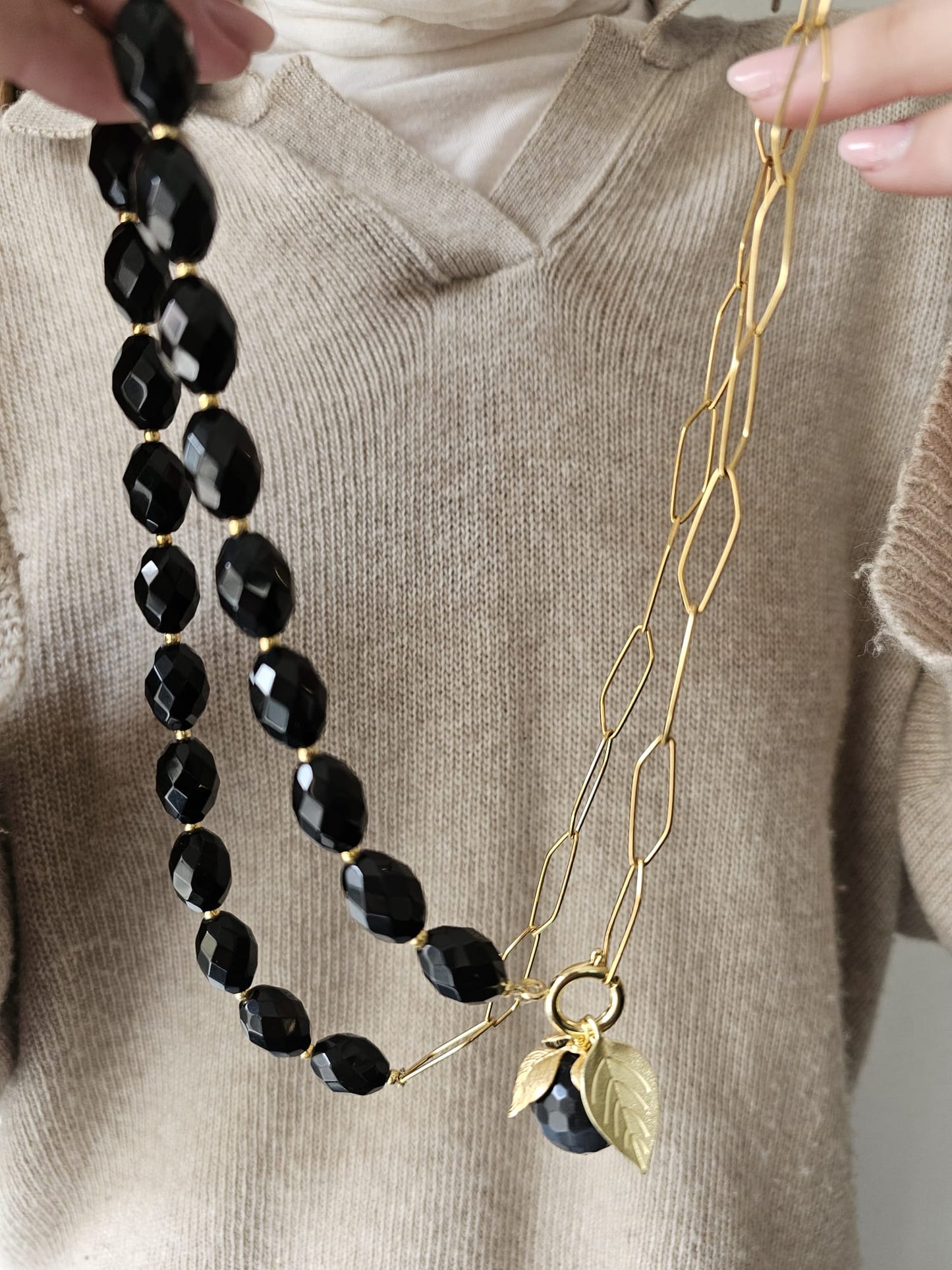 Collana “Viola” Oro - Nero
