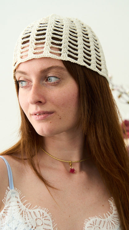 Via Roma - Cappello "Crochet" Burro