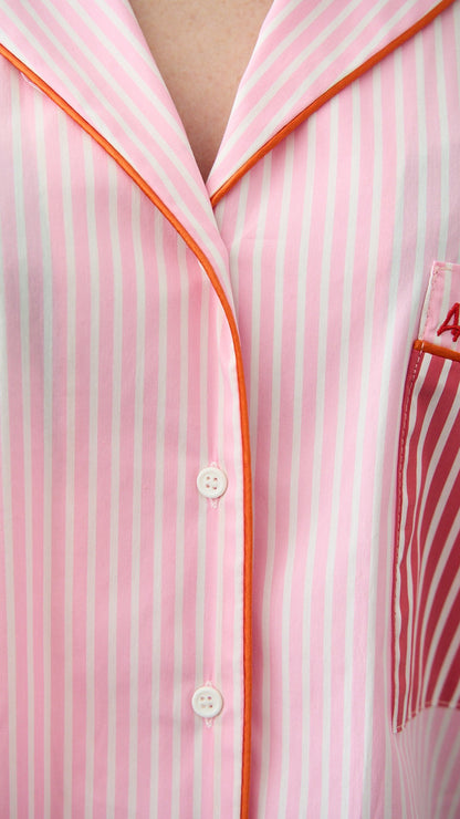 King Kong - Camicia a righe con tasca - ART.SP8EG42 Rosa - Rosso - Bianco