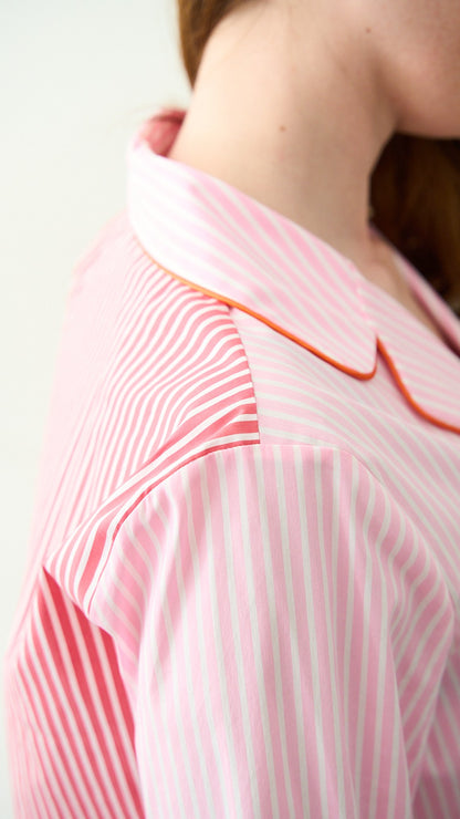 King Kong - Camicia a righe con tasca - ART.SP8EG42 Rosa - Rosso - Bianco