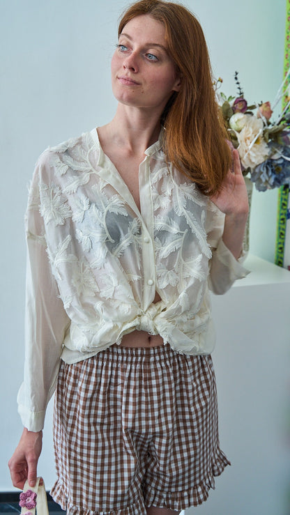 Tensione In - Camicia con applicazioni - ART.S26C106CAMP- Burro