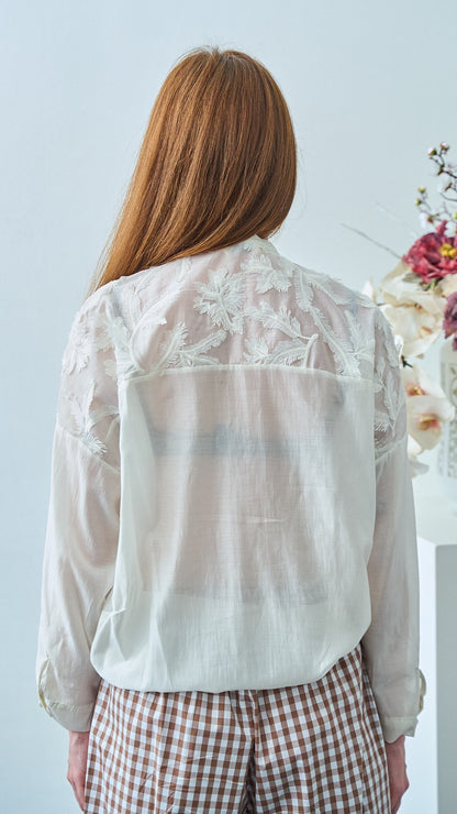 Tensione In - Camicia con applicazioni - ART.S26C106CAMP- Burro