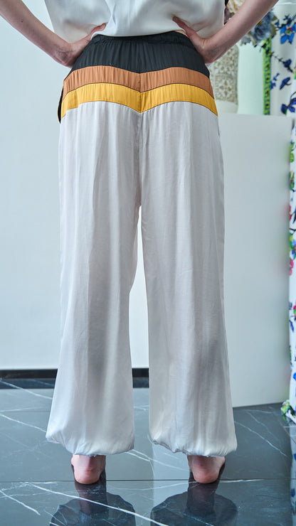 King Kong - Pantaloni a fasce con elastico sul fondo - ART.SP8GH5 - Bianco - Nero - Giallo - Marrone