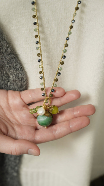 Via Roma -  Collana "Baby Beautiful" Verde - Oro - Bianco