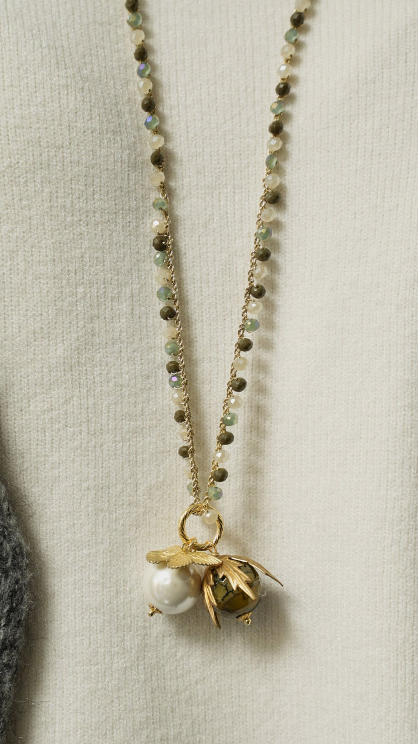 Via Roma - Collana "Beautiful" Verde - Burro - Oro