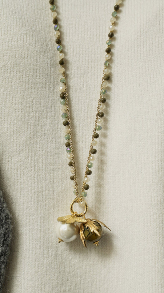 Via Roma - Collana "Beautiful" Verde - Burro - Oro