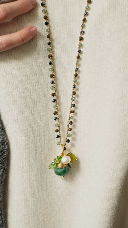 Via Roma -  Collana "Baby Beautiful" Verde - Oro - Bianco