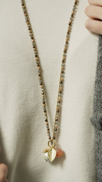 Via Roma - Collana "Beautiful" Grigio - ocra chiaro - pesca - bronzo - oro - bianco