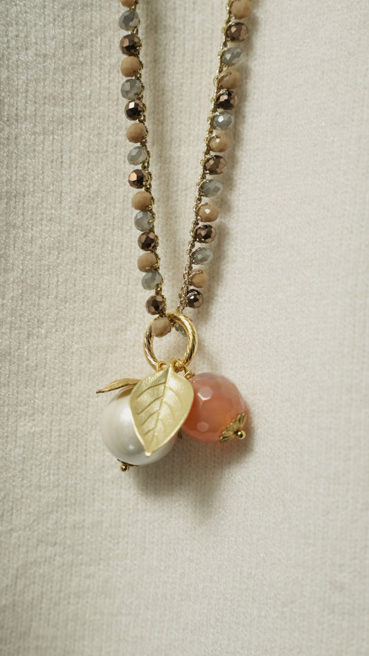 Via Roma - Collana "Beautiful" Grigio - ocra chiaro - pesca - bronzo - oro - bianco