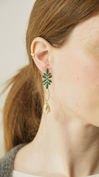 Via Roma - Orecchini "Mix and Match" Verde - Burro - Oro