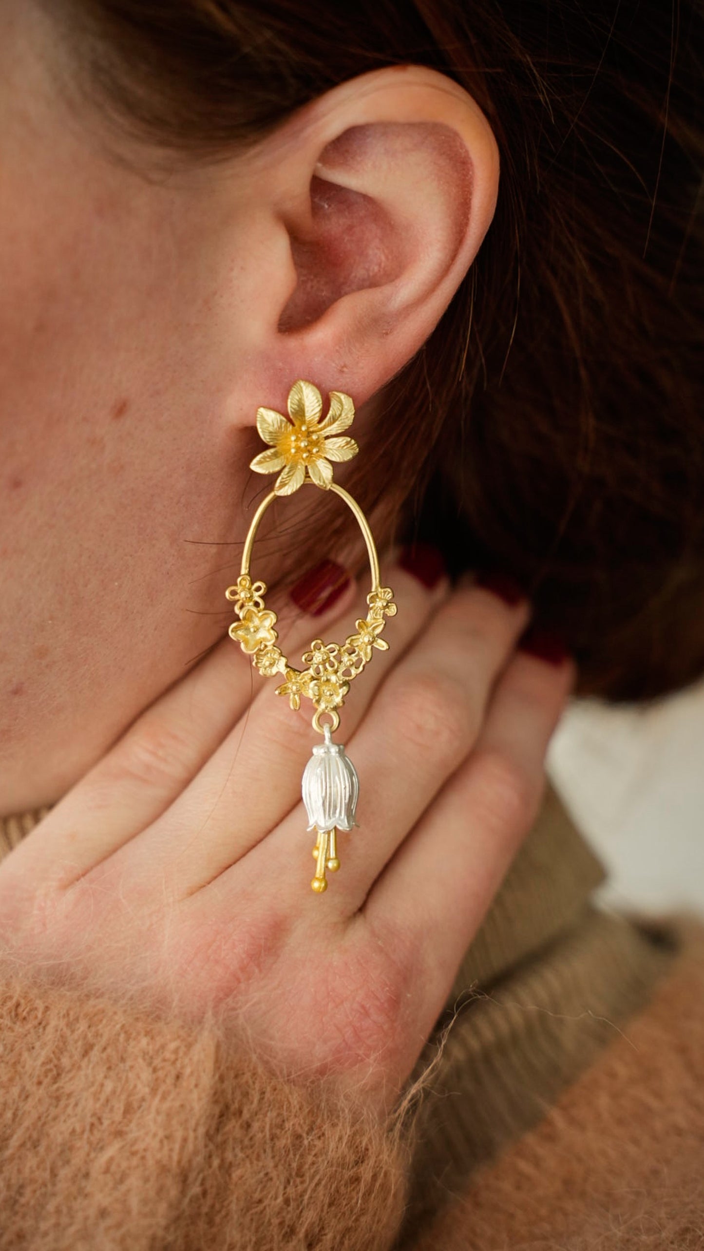 Via Roma - Orecchini "Mix and Match" Oro - Argento- Bianco