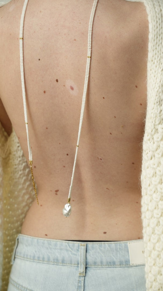 Via Roma - Collana "Nude" Bianco - Oro