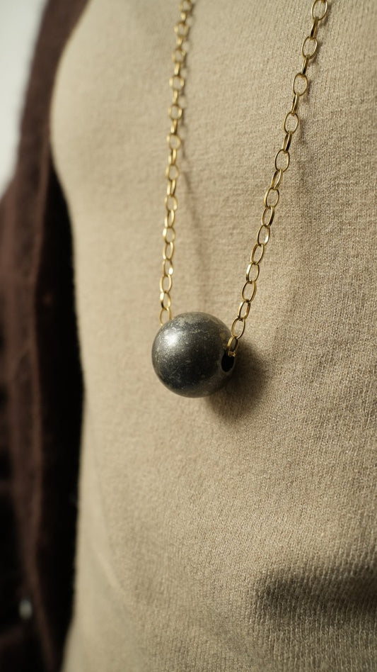 Via Roma - Collana "Sfera" Oro - Argento spazzolato