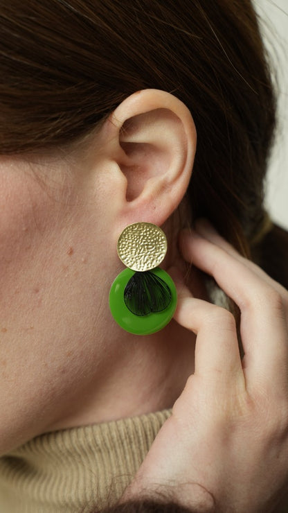 Via Roma - Orecchini "Mix and Match" Verde - Blu - Nero - Oro