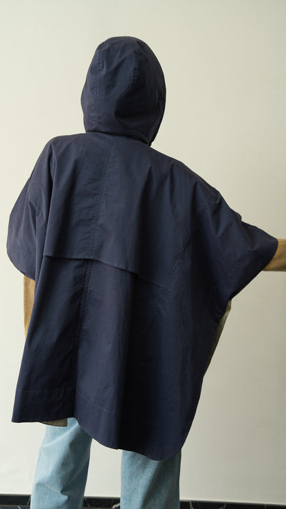 Via Roma - Trench cappa con cappuccio - ART.MD7406 Blu