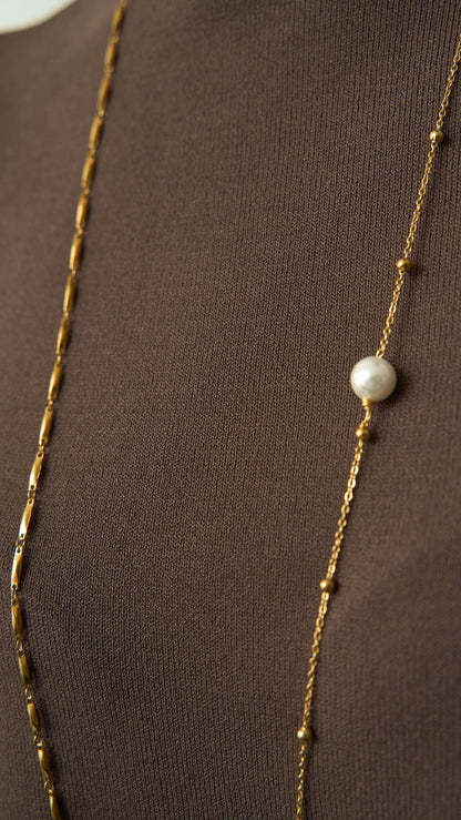 Via Roma - Collana "Ginevra" Bianco - Oro