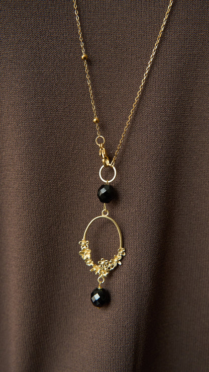 Via Roma - Collana "Ginevra" Nero - Oro