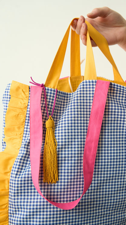 Via Roma - Shopper "rouge" con nappina di perline