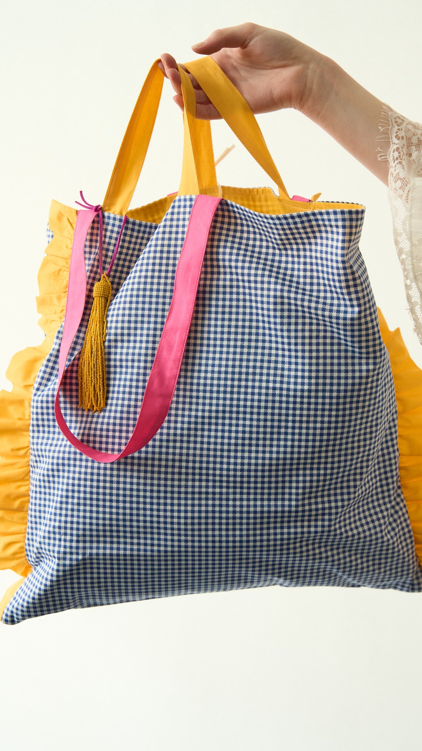 Via Roma - Shopper "rouge" con nappina di perline