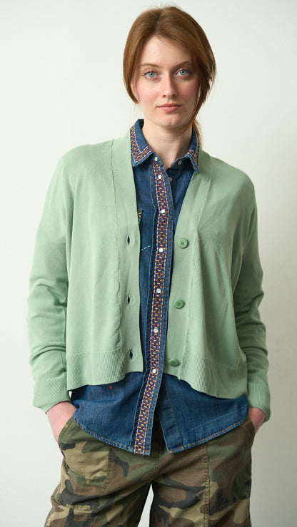 King Kong - Cardigan in viscosa - ART.SP8PA30 Muschio