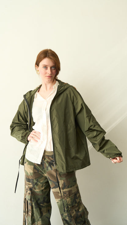 Via Roma - Impermeabile corto con cappuccio - ART.8073 Verde militare
