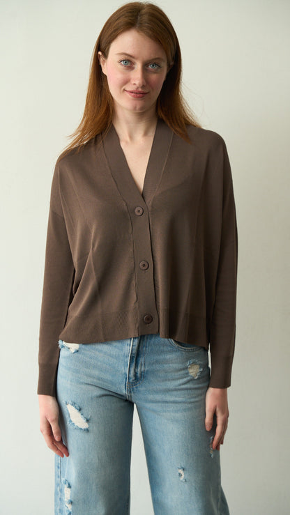 King Kong - Cardigan in viscosa - ART.SP8PA30 Marrone