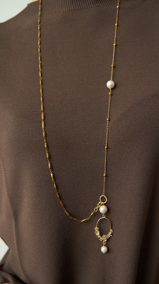 Via Roma - Collana "Ginevra" Bianco - Oro