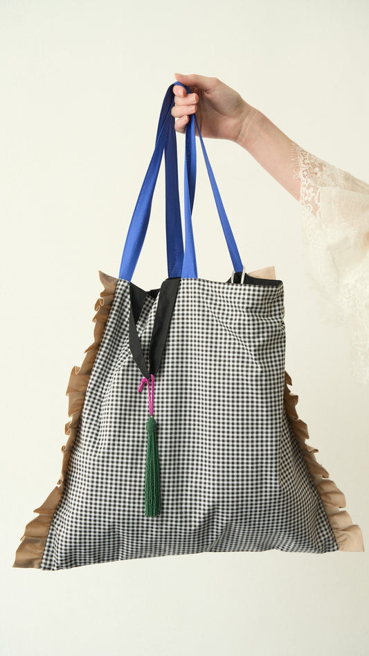 Via Roma - Shopper "rouge" con nappina di perline