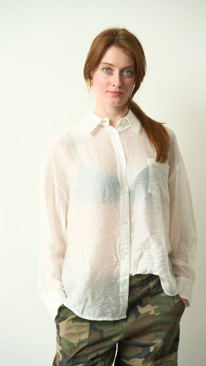 Tensione in - Camicia lyocell con tasca laterale - ART.TE26C3130 Panna