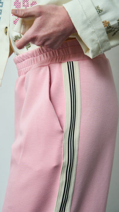 Kontatto - Pantalone bande a contrasto - ART.CO5033N Rosa