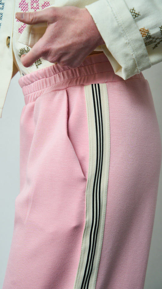 Kontatto - Pantalone bande a contrasto - ART.CO5033N Rosa
