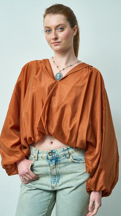 Kontatto - Camicia voluminosa in tencel con scollo ampio - ART.CO5010C