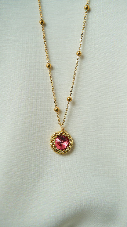 Via Roma - Collana "Eleganza" Rosa scuro - Oro