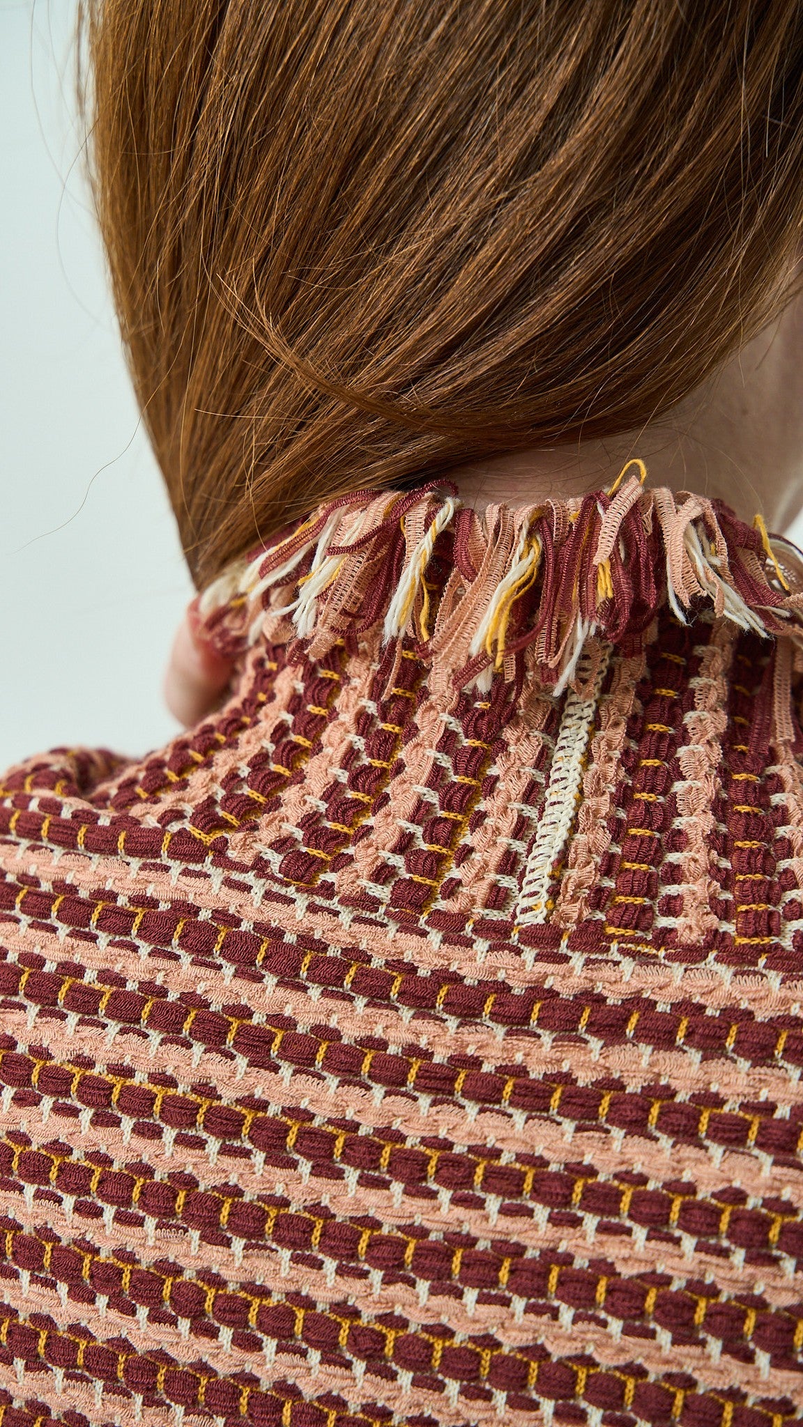 Kontatto - Cardigan tramato con frange - ART.3M1581C Senape - Ecru - Terra - Nude