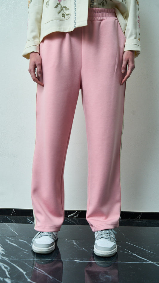 Kontatto - Pantalone bande a contrasto - ART.CO5033N Rosa