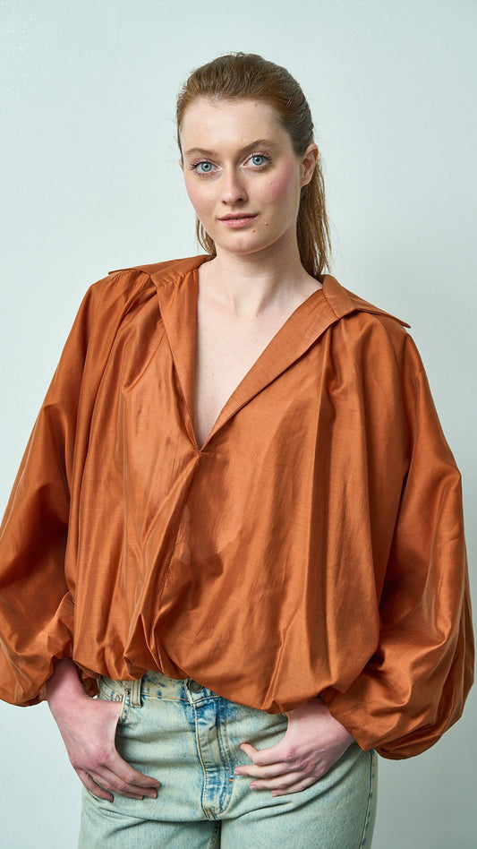 Kontatto - Camicia voluminosa in tencel con scollo ampio - ART.CO5010C